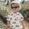Summer Round Neck Vehicle Themed 3D Printed Top Fashionable Casual Short Sleeved Children's Boy T-shirts