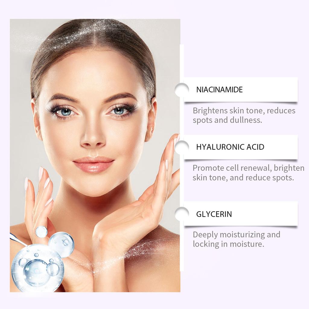 Vitamin B3 Facial Serum Niacinamide 5% Vitanin E Hyakuronic Acid Remove Black Spots Freckle Fade Melanin Pigmentation Brighten