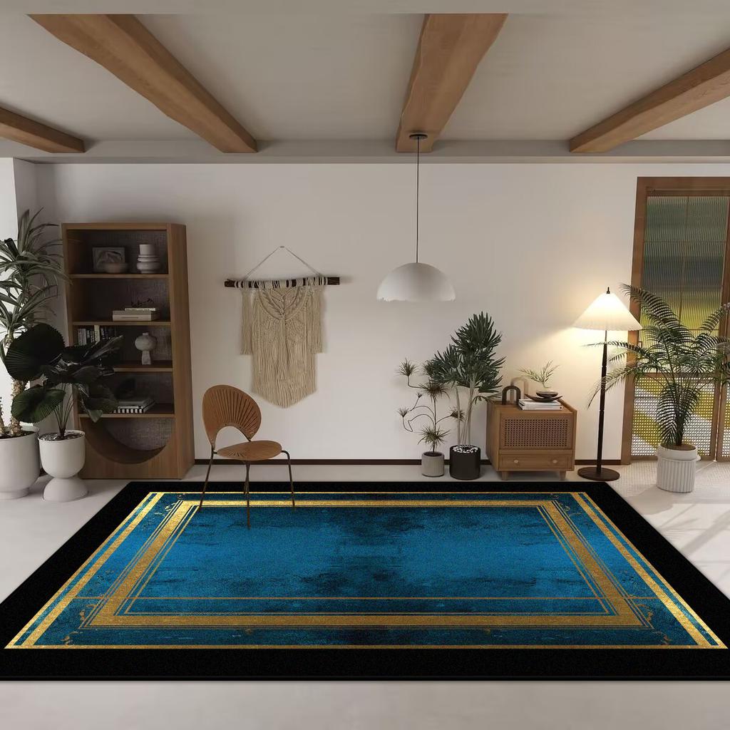 Traditional Chinese Style Living Room Carpet Easy Clean Bedroom Bedside Decoration Large Rugs Home Sofa Area Non-slip Floor Mat