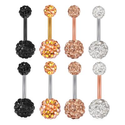 Color Rod Full Of Drilling Ball Belly Button Buckle Umbilical Rings Soft Pottery Ball Navel Nails Puncture Fashion Umbilical Decoration