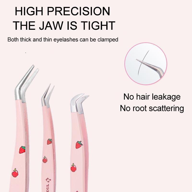New Tweezers Eyelash Extension Clip Lash Tweezers for Eyelashes Professional Volume Fiber Tip Lash Tweezers JMNZ02