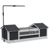 Outdoor Tortoise House Wooden Enclosure With Two Nests Adjustable Lamp Stand Solid Wood 120 X 56.5 X 43 Cm Gray