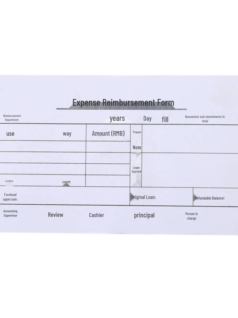 Jingxing Finance Dept. Handwritten Expense Reimbursement Voucher 211x105mm