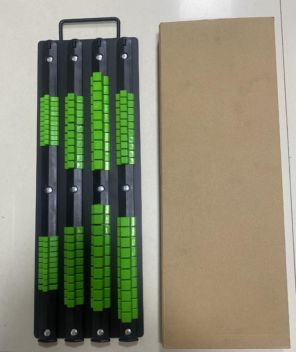 Набор из 80 лотков-органайзеров для головок с ручкой 14 38 12 Держатель головок для привода Металлическая пластиковая стойка для хранения инструментов 4-row sleeve holder зелёный 2587₽