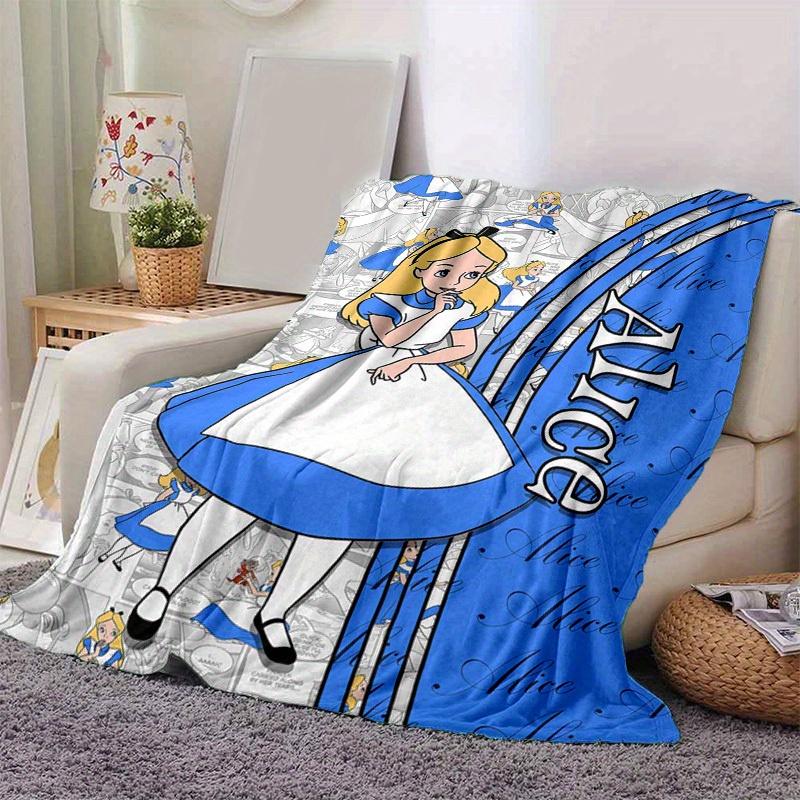 

1pc. Cartoon Alice in Wonderland Blanket, Seasonal Universal Home Decor,Soft Flannel Throw Blanket, Versatile & Cozy for Bedroom, Living Roo 100x150cm