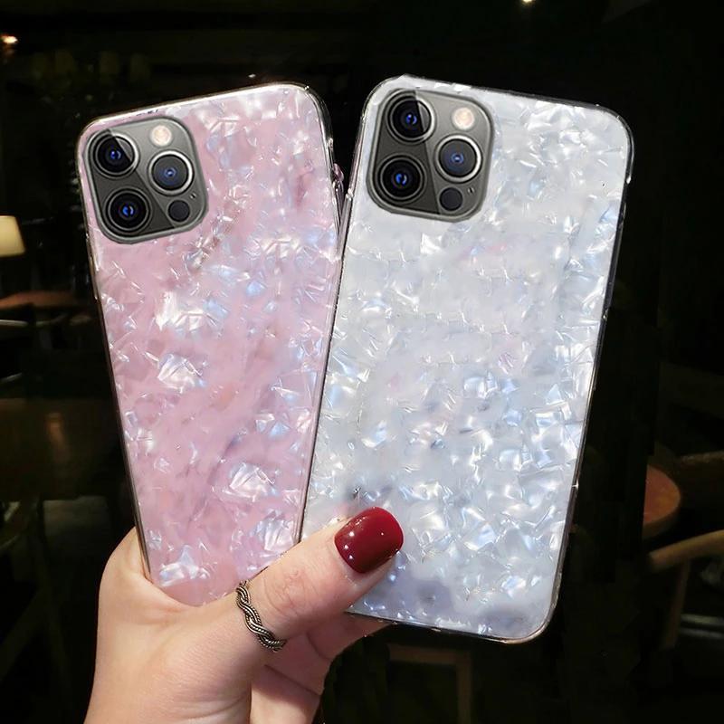 Bling Glitter Dream Shell Soft Silicone Phone Case For iPhone 13 12 11 Pro Max Mini X XR XS Max 8 7 6s 6 Plus SE Shockproof TPU Back Cover Funda Coque