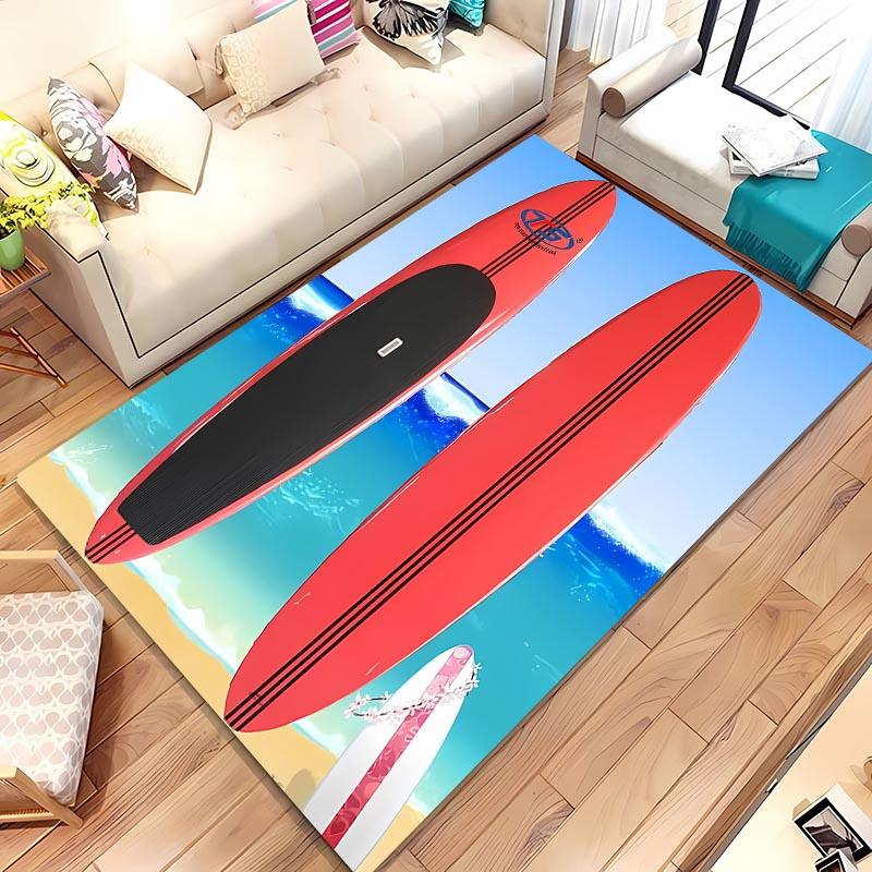 Surfboard Theme 3D Printing Large Area Carpet for Home Living Room Childrens Bedroom Mat Sofa Doormat  Floor Rug Anti-slip Decor