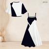 Women Plus Size White Floral Printed Batwing Sleeve Cropped Shrug Strappy Flared Dress Two Piece Set