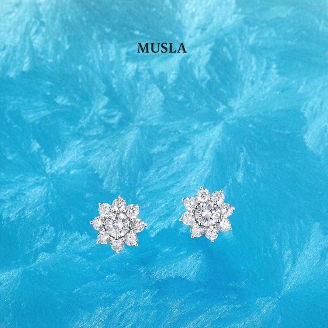 

Musla Design Ювелирные изделия для женщин Модные серьги Серьги из стерлингового серебра 925 пробы Модные серьги-пусеты с цирконом