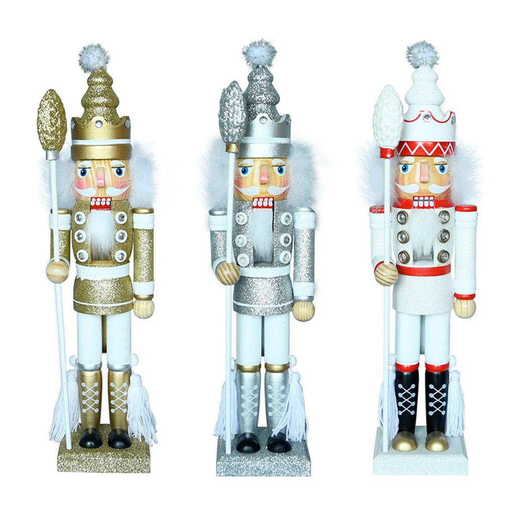 16 Inch Merry Christmas Decorations Nutcracker Figurine Wooden Soldier King Ornament for Indoor Winter Table Centerpiece