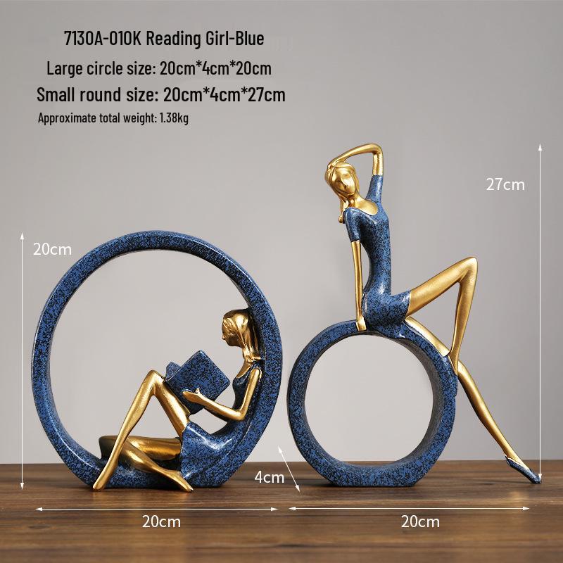 

Nordic Yoga Goddess Resin Ornament: Artistic Girl Reading Figurine for TV Cabinet Decoration and Housewarming Gift As shown in the picture