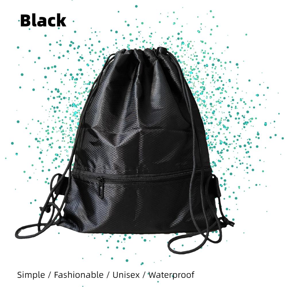 Waterproof Drawstring Backpack Lightweight Sports Gym Sack with Pouch, Casual School Bag for Teens Adults