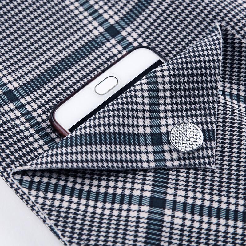 Pasite Women's Casual Plaid Hooded Jacket