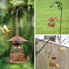 Iron Hanging Bird Feeder Heavy Duty Wild Bird Feeder Large Capacity Tray Food Dispenser with 3 Cup for Outdoor Food Container