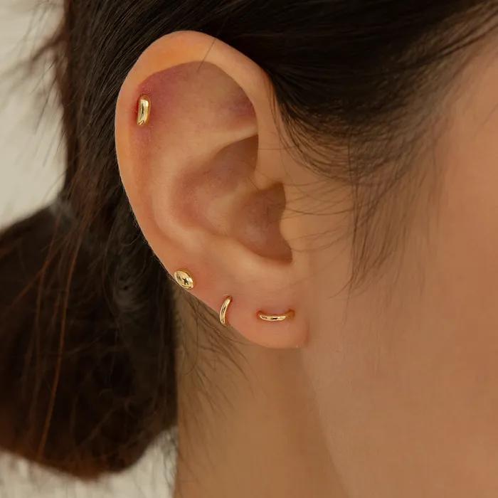 14k Mini Bean Piercing (14k Gold) LFP13