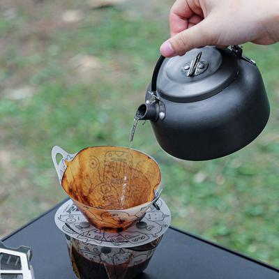 Bocal de desvio de café feito à mão ao ar livre portátil de aço inoxidável acampamento gotejamento bico de café