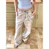 JYL Women's Cropped Jeans American Vintage Summer  High-Waist Straight Denim