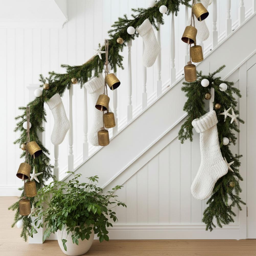 Hanging Bell Decoration Handmade Bell Decor Rustic Vintage Cow Bell Cluster Hanging Decoration for Home Christmas Party Wall