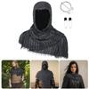 Rogue Cowl Scarf Medieval Cloak Cape Renaissances Costume Accessories Hooded Shawl with Vikinges Brooch for Halloween