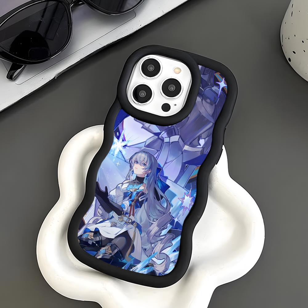 HSR Bronya Wavy Edge TPU Mobile Phone Case for iPhone 17 16 15 14 13 12 11 Air Pro Max Plus Colorful Cover
