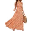European and American New European and American Women's Clothing Summer Strap Cake Dress I Sexy Printed Suspender Dress