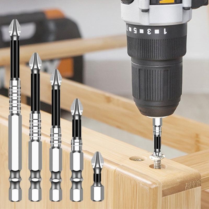 1Piece Nonslip 5A Crosses Head Screwdriver Bits Alloy Steel Magnetic Impact Driver Bits for Home & Professional Use