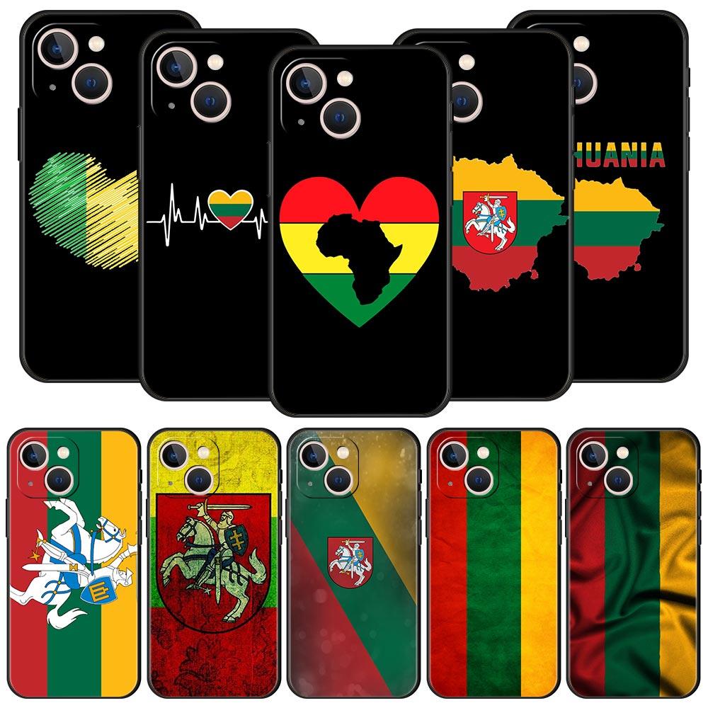 Flag of Lithuania Flag Luxury Phone Case For iPhone 13 15 14 12 Mini 11 Pro MAX XR X SE XS 7 8 Plus Silicone Protection Cover