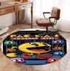 PAC Pattern Round Rug, Indoor/Outdoor Mat, for Picnic, Gameroom, Bedroom, Office, Living Room, Home Decor Carpet, Birthday Gift