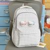 Schoolbag Macaron Plaid Girl Sweet Backpack Summer Refreshing Milk Blue Middle and High School Girls Atmosphere Backpack