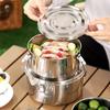 304 Stainless Steel Korean Lunch Box Round Lunch Container Food Storage Box  Refrigerator