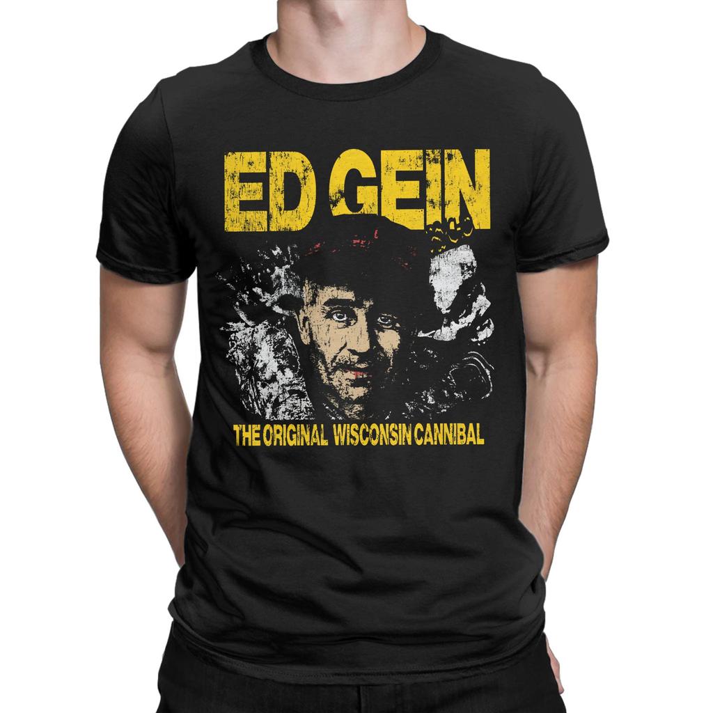 Koszulki Ed Gein Męskie 100% Bawełna Codzienne Koszulki Okrągły Dekolt T-shirty Krótki Rękaw Nowość