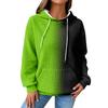Damen Strick-Hoodie, Langarm-Pullover mit Tasche, Lässig locker geschnittenes Sweatshirt für den täglichen Gebrauch/Outdoor