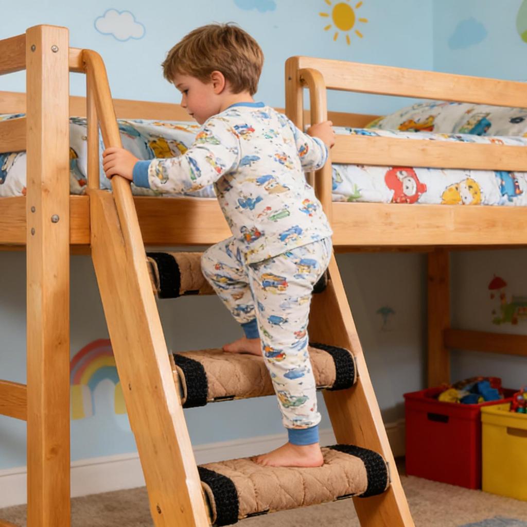 Bunk Bed Step Pads 4-Piece Non-slip Soft Protector Dorm Bed Ladder Cushion Stair Covers For Safety Comfort Support Home Dorm