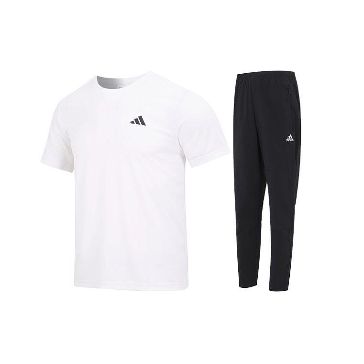 

Adidas Logo Print Short Sleeve T-Shirt And Casual Long Pants Sports Set Men Sports Set HR8728+HE9908 S