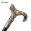 Golden Black Skull Flower Head Walking Cane Fashion Decorative Walking Stick Gentleman Elegant Cosplay Cane Knob Crosier 93cm