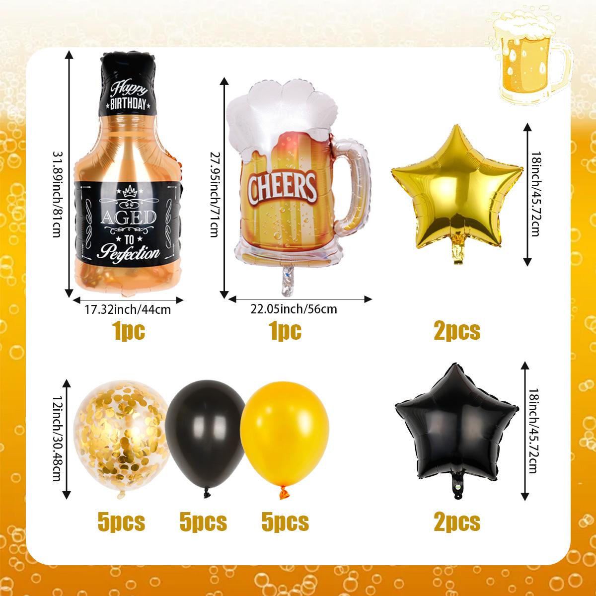 

21 шт., бутылка виски, пивная кружка, алюминиевая пленка, воздушные шары, летняя вечеринка, Октоберфест, украшение на день рождения, приветственные шары, пивная кружка Other