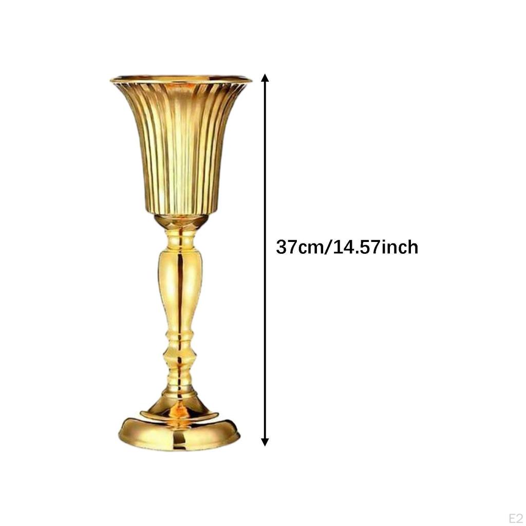 Decorative Flower Vase, Floral Arrangements, Luxurious Elegant Gold Metal Vase for Living Room,