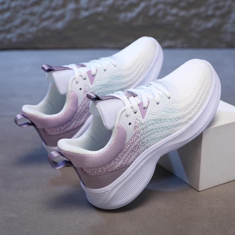 Knitted Running Sports Shoes Women Breathable Mesh Casual Sneakers Soft Sole Comfort Outdoor Trainers for Walking Jogging