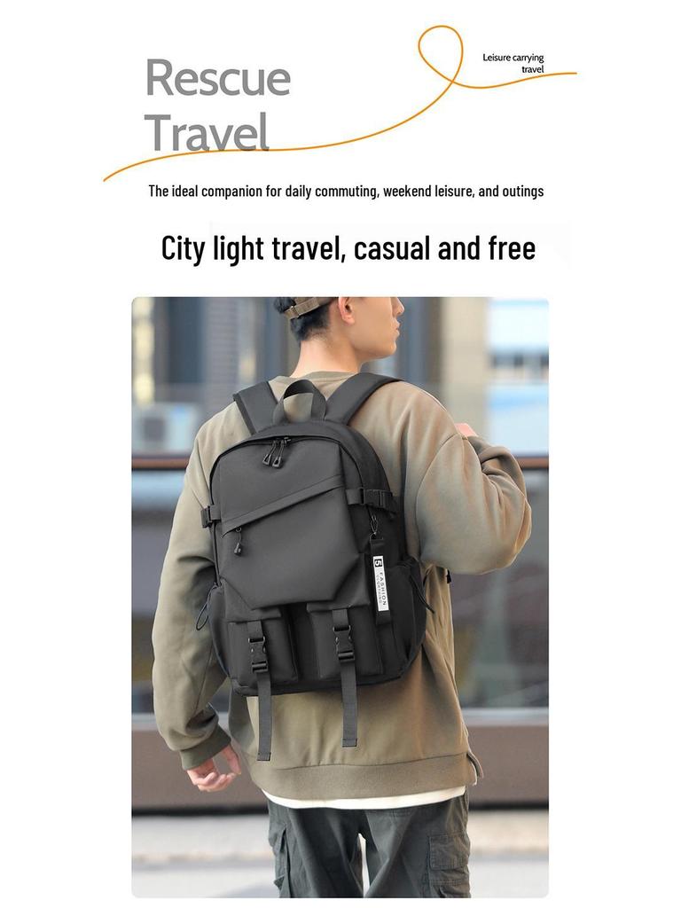Men's Large-Capacity Casual Sports Backpack with Laptop Compartment for Middle School, High School, and University Students