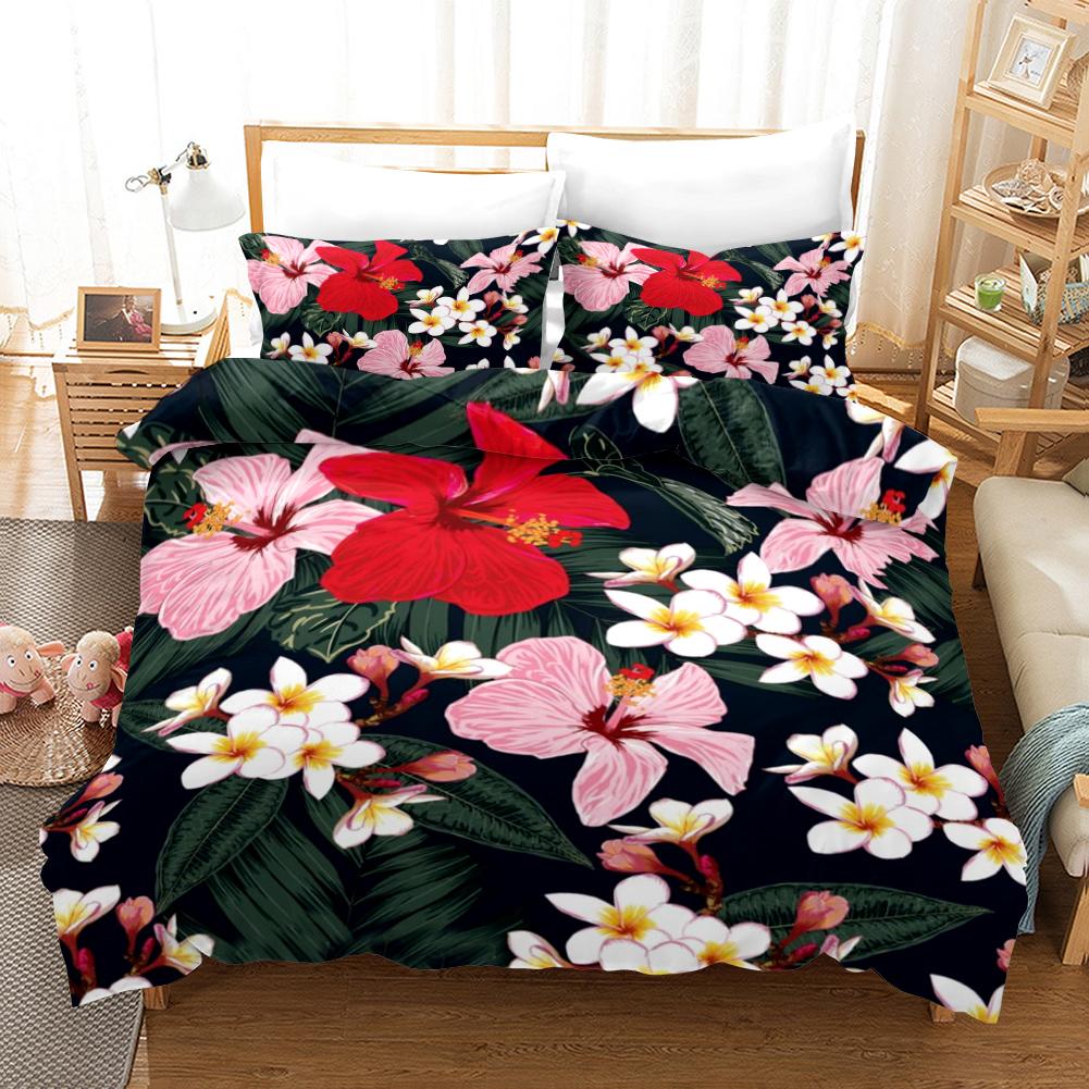 Floral Duvet Cover Spring Colorful Flower Pattern Twin Bedding Set For Kids Teens Adult Microfiber Double Queen King Quilt Cover