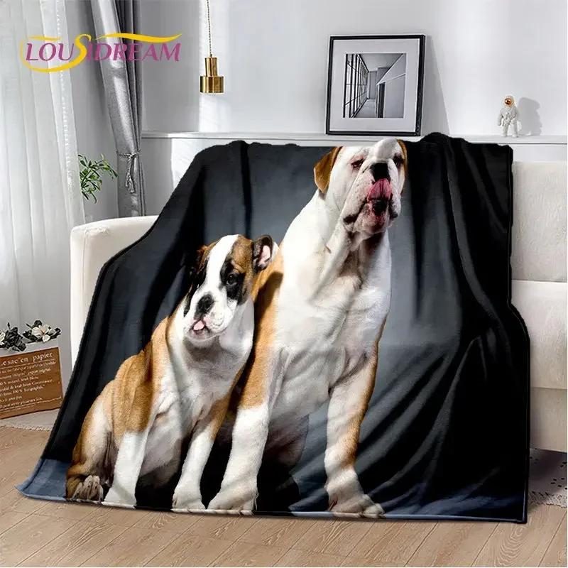 Manta de Felpa Suave para Mascota Perro Pit Bull Francés de Dibujos Animados, Manta de Franela, Manta para Sofá, Cama, Sala de Estar, Dormitorio, Cubierta de Picnic