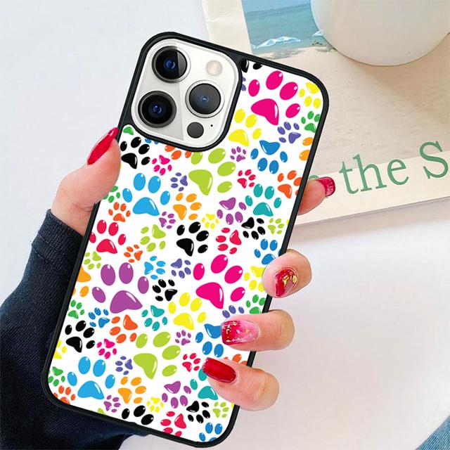 Watercolor Paw Prints Coque Shell For iPhone 17 Air 15 16 Pro Max 14 13 12 11 Pro Max Plus Phone Case Cover
