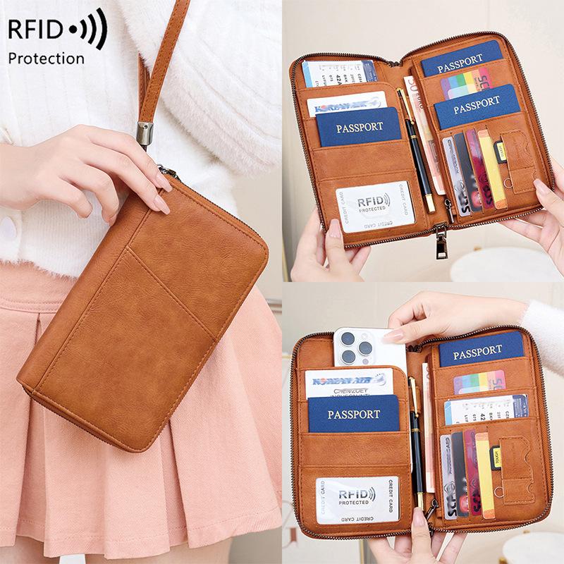 RFID Anti-theft Passport Wallet: Large Capacity, Multifunctional Travel Organizer