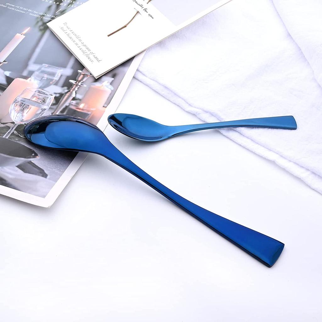 JANKNG 20-Piece 18/10 Stainless Steel Tableware Set Mirror Polishing Black Serive for 4 Heavy Modern Knife Set Spoon Fork Kitchen Utensils