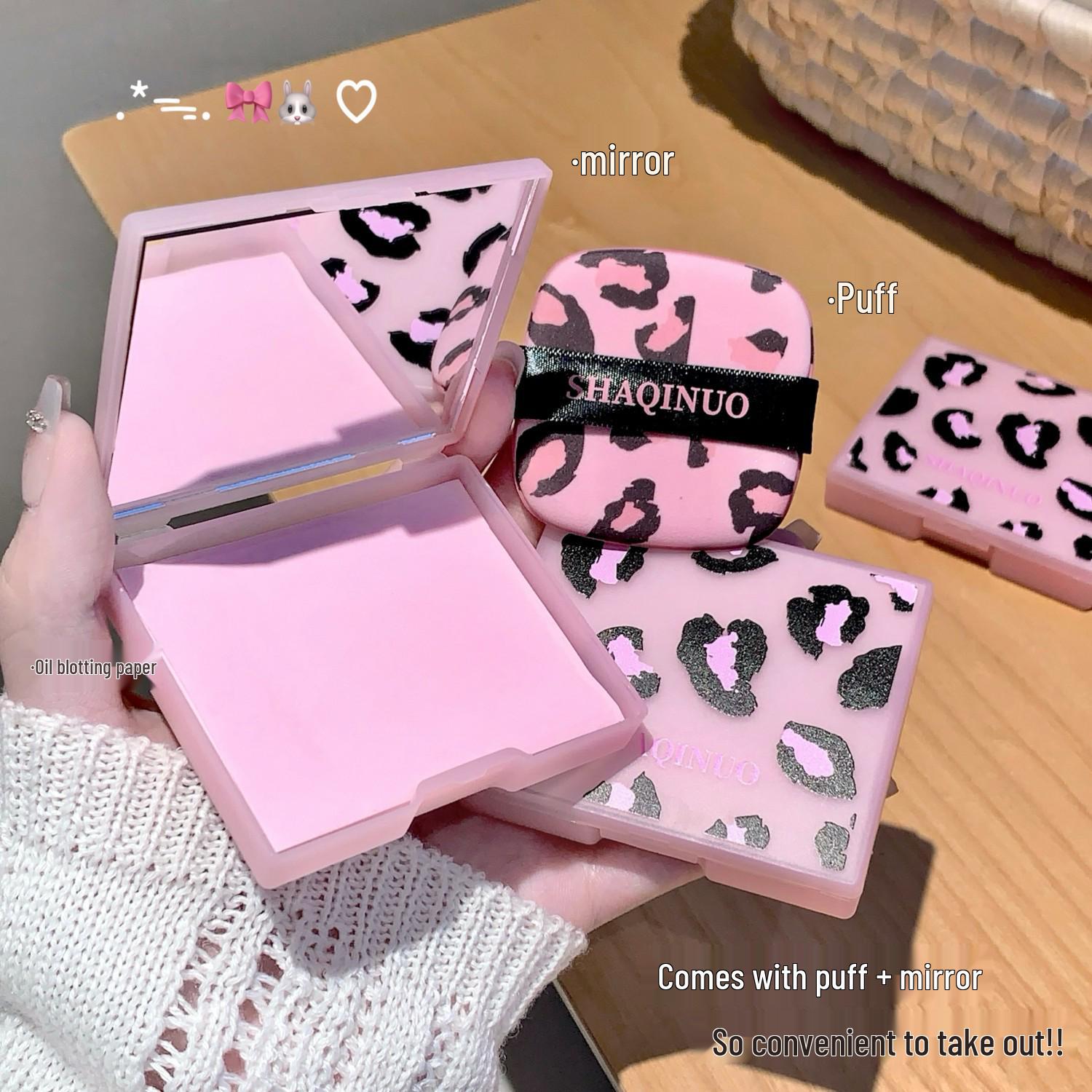 Shaqinuo Leopard Print Oil Blotting Paper with Portable Storage Box