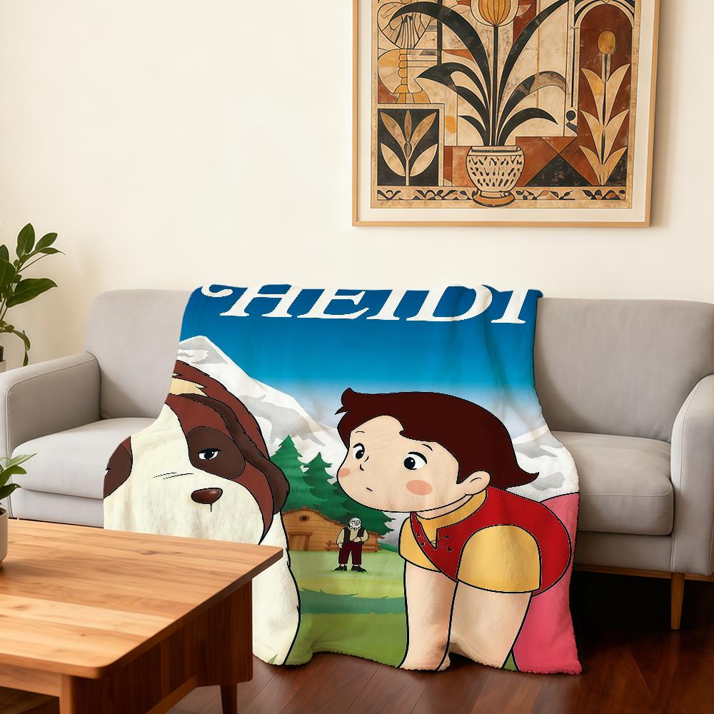 

Cartoon H-Heidi G-Girl of A-Alps Blanket Super Warm Comfortable Plush Throw Blanket Child Home Sofa Bedroom Gift 30x40in