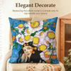Abstract Girl Hair Flower Cushion Cover Natural Linen Organic Fabric DoubleSided Printing Sofa Home Decor Gift Pillow Case