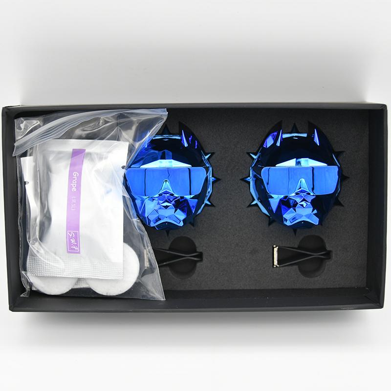 

2 шт. бульдог автомобильный ароматизатор диффузор освежители воздуха магнитный зажим авто вентиляционные отверстия аромат парфюмерная подарочная коробка декор автомобиля ярко-синий