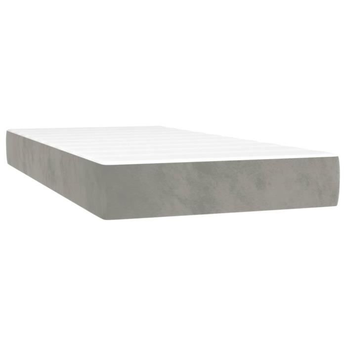 347728 vidaXL Pocket Spring Bed Mattress Light Grey 90x200 Cm Thickness 20 Cm