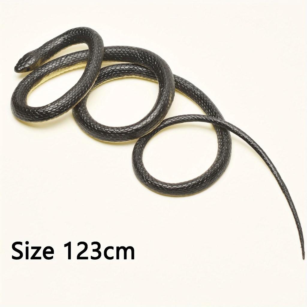 123cm Fake Realistic Rubber Toy Snake Simulation Anaconda Scary Halloween To Scare Birds Props Prank Trick Toy Accessories